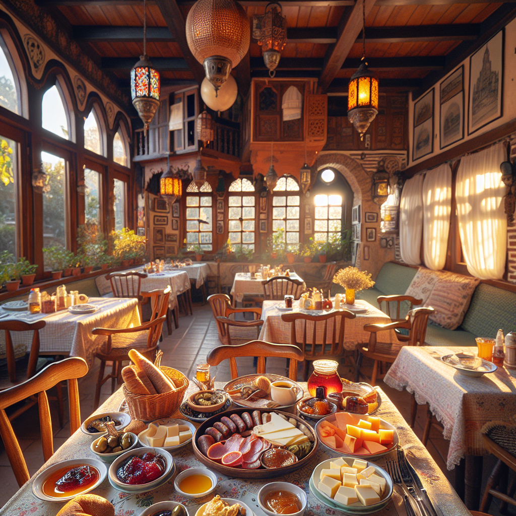 Kasap sucuğu ve diğer yerel lezzetlerle dolu kahvaltı tabakları - Villa Restaurant Silivri